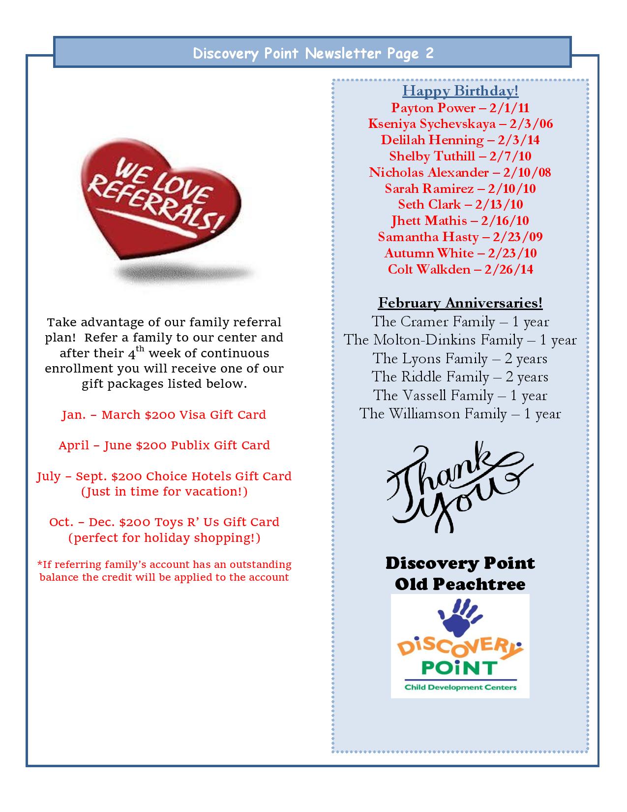 Discovery Point Old Peachtree February 2015 Newsletter Page 2